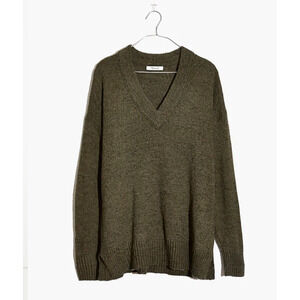 Madewell Donegal Bartlett V-Neck Pullover Sweater Coziest Yarn NEW Gray SMALL